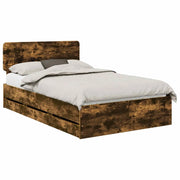 Letto matrimoniale | Letto per adulti | Struttura del letto Quercia Affumicata 120 x 190 cm