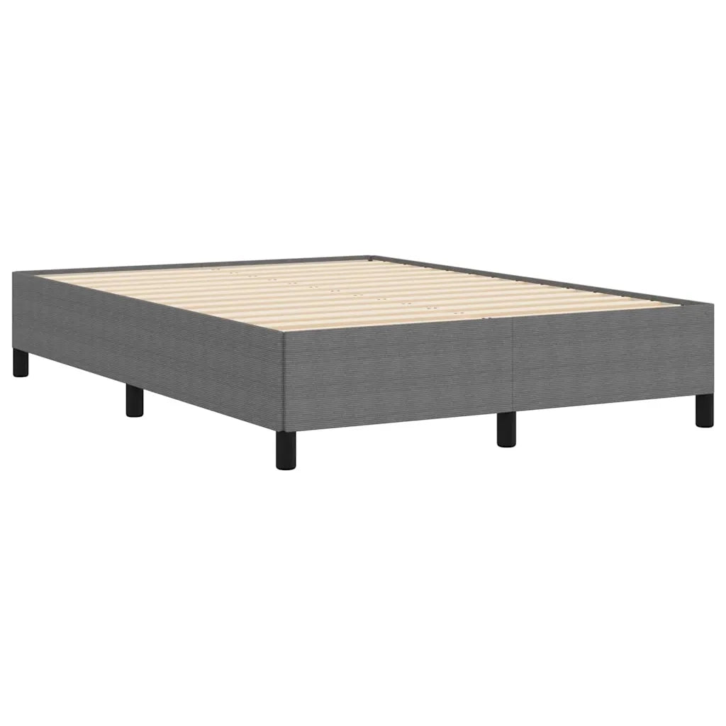 Letto a molle Grigio Chiaro 140 x 190 cm Tessuto in Cords 42006967