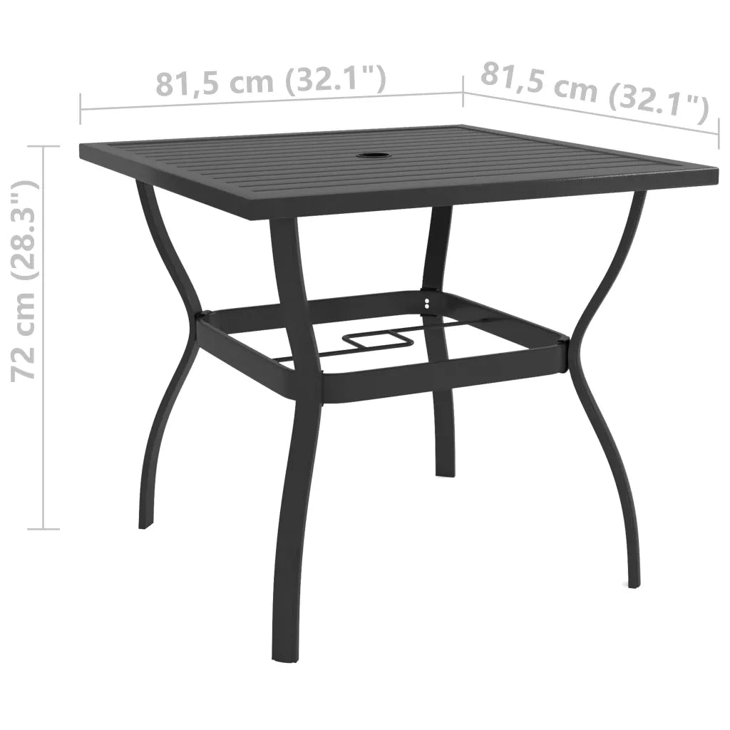 Tavolo da Giardino Antracite 81,5x81,5x72 cm in Acciaio 312168