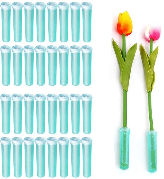 Set di contenitori per fiori 100 pezzi - contenitore trasparente - protezione contro la contaminazione - nutrienti - cura dei fiori - alta qualità plastica - contenitore per acqua dei fiori 

 Specifiche tecniche: 
 - 100 pezzi 
 - materiale: plastica