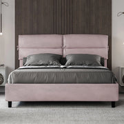 Letto matrimoniale senza rete imbottito 160x190 microfibra glicine Nandy