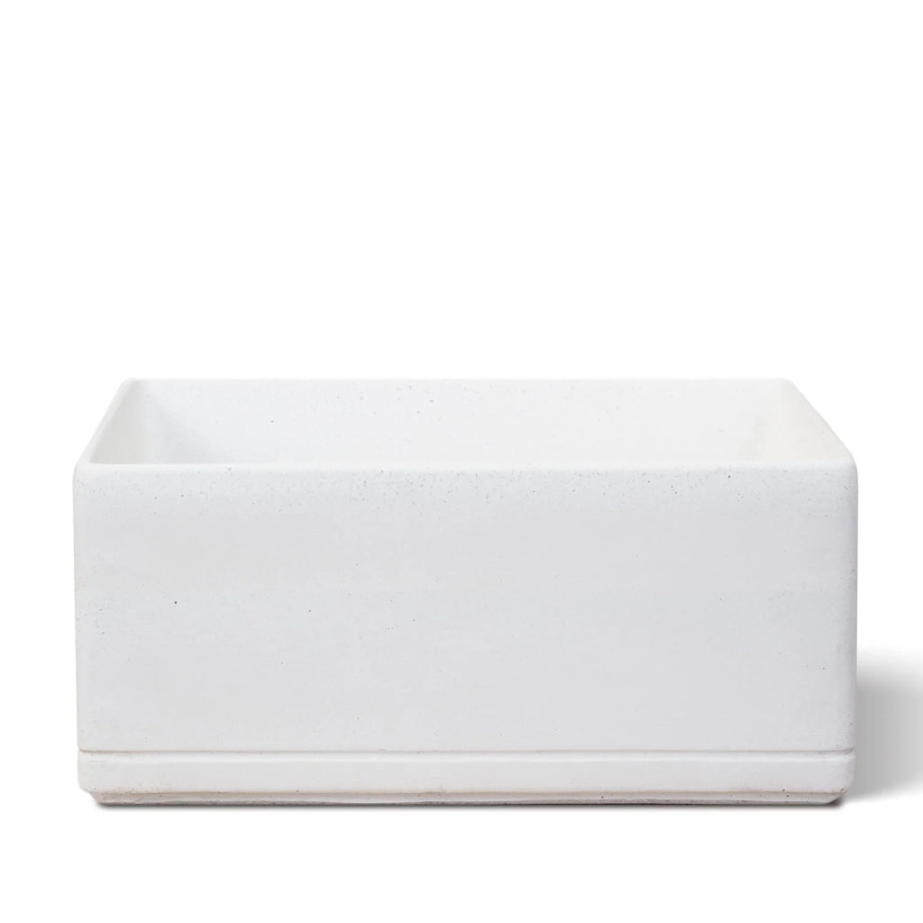 Lavello da Giardino Senza Rubinetto 45x30x20 cm in Cemento e Granulati di Marmo Rodi Bianco