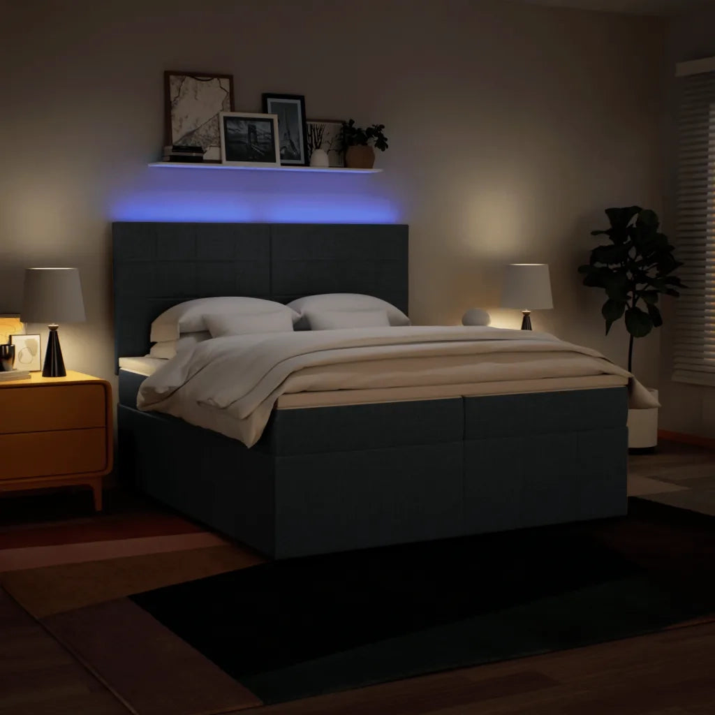 Giroletto a Molle con Materasso Blu 200x200 cm in Tessuto 3294081