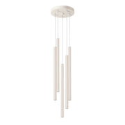 Lampada a sospensione Pastelo Ocean Green a 5 luci, in acciaio, moderna, beige, 25x104 cm
