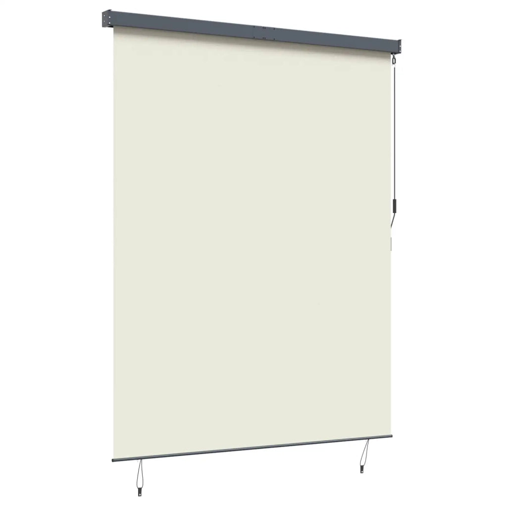 Tenda a rullo con tende Crema 200 x 250 cm Tessuto e Alluminio 362091