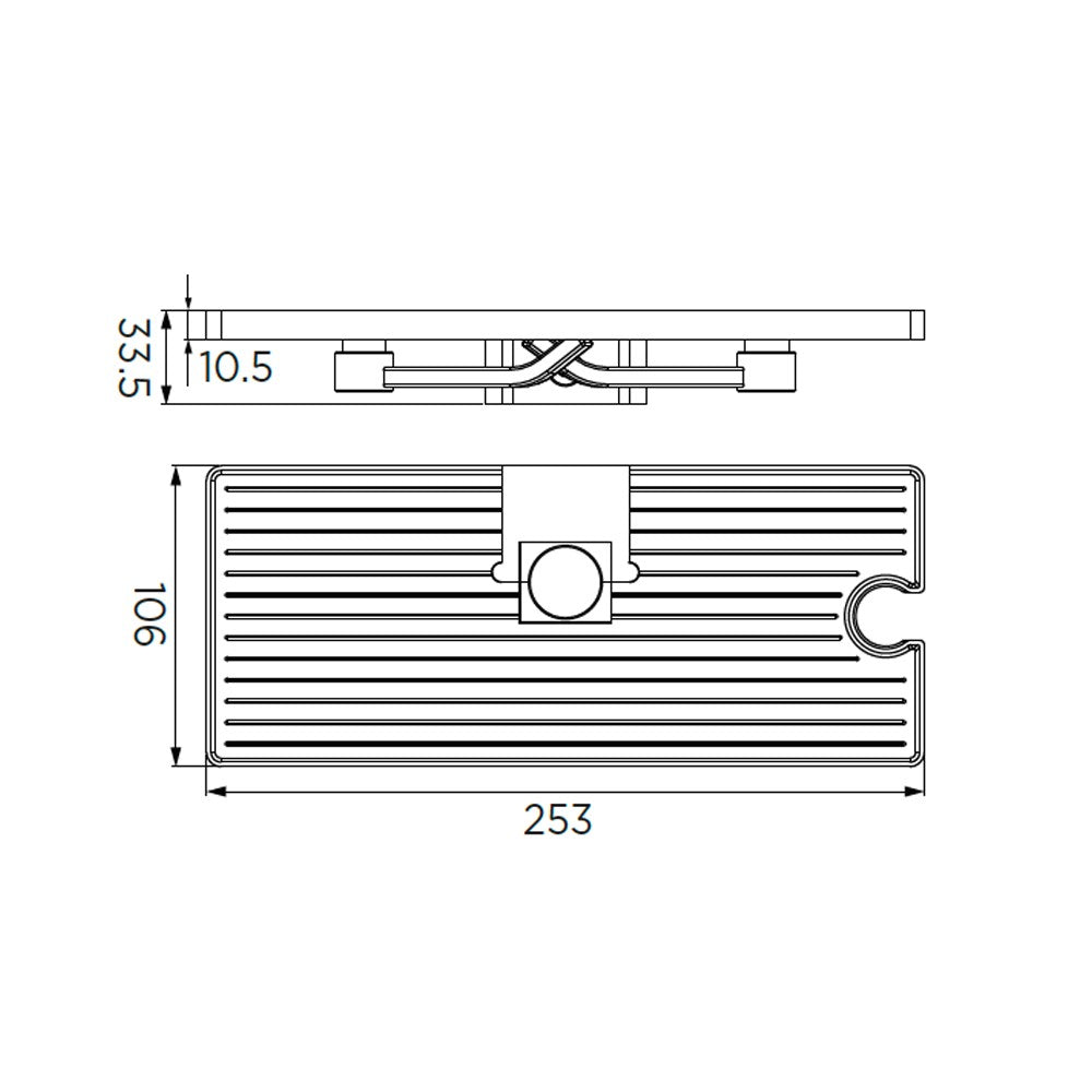 Mensola per aste doccia con appendini e incastro doccino