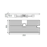 Mensola per aste doccia con appendini e incastro doccino