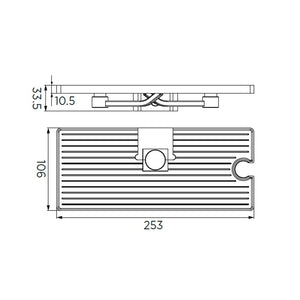 Mensola per aste doccia con appendini e incastro doccino