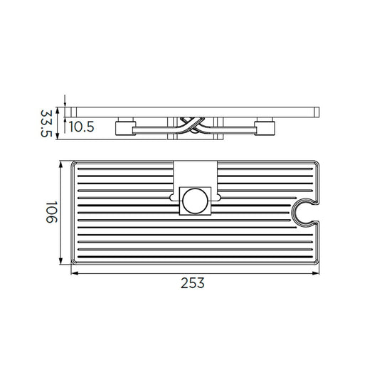 Mensola per aste doccia con appendini e incastro doccino