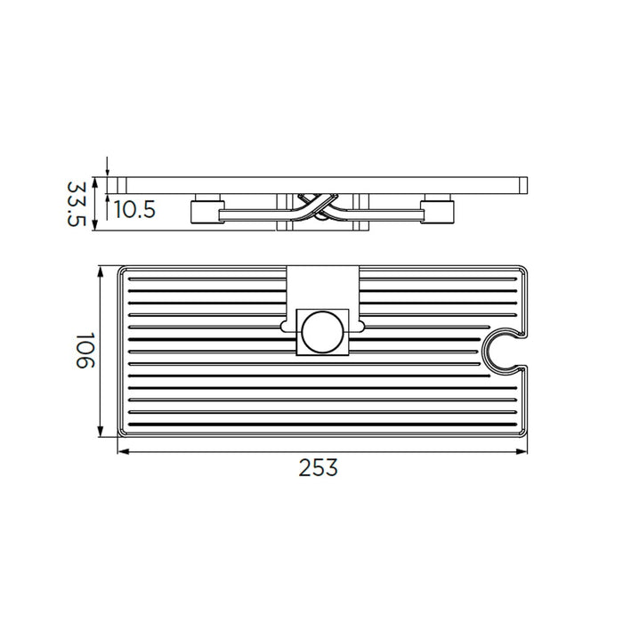 Mensola per aste doccia con appendini e incastro doccino