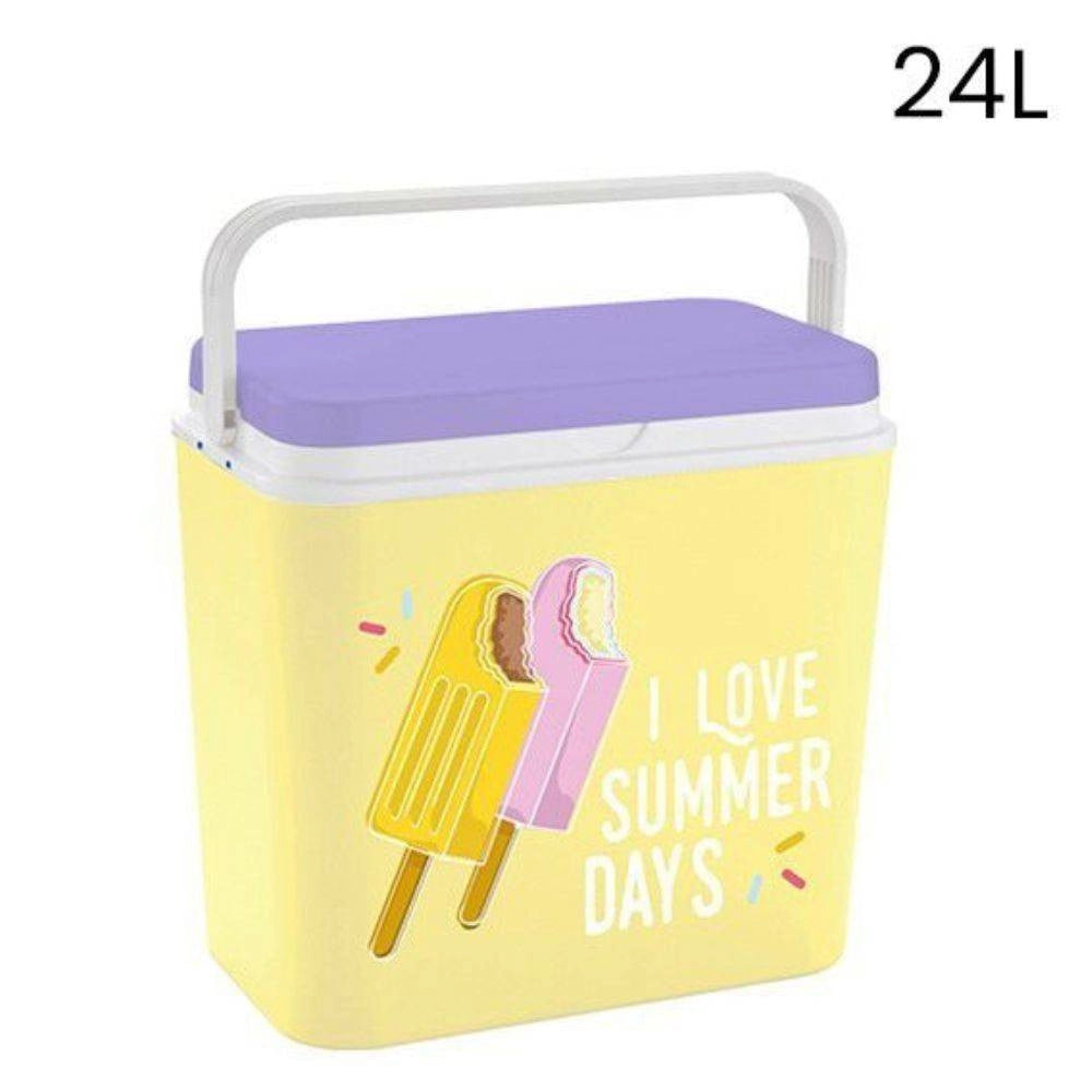 Trade Shop - Frigo Portatile Borsa Termica Fantasia Gelato 24l Campeggio Estate Spiaggia -