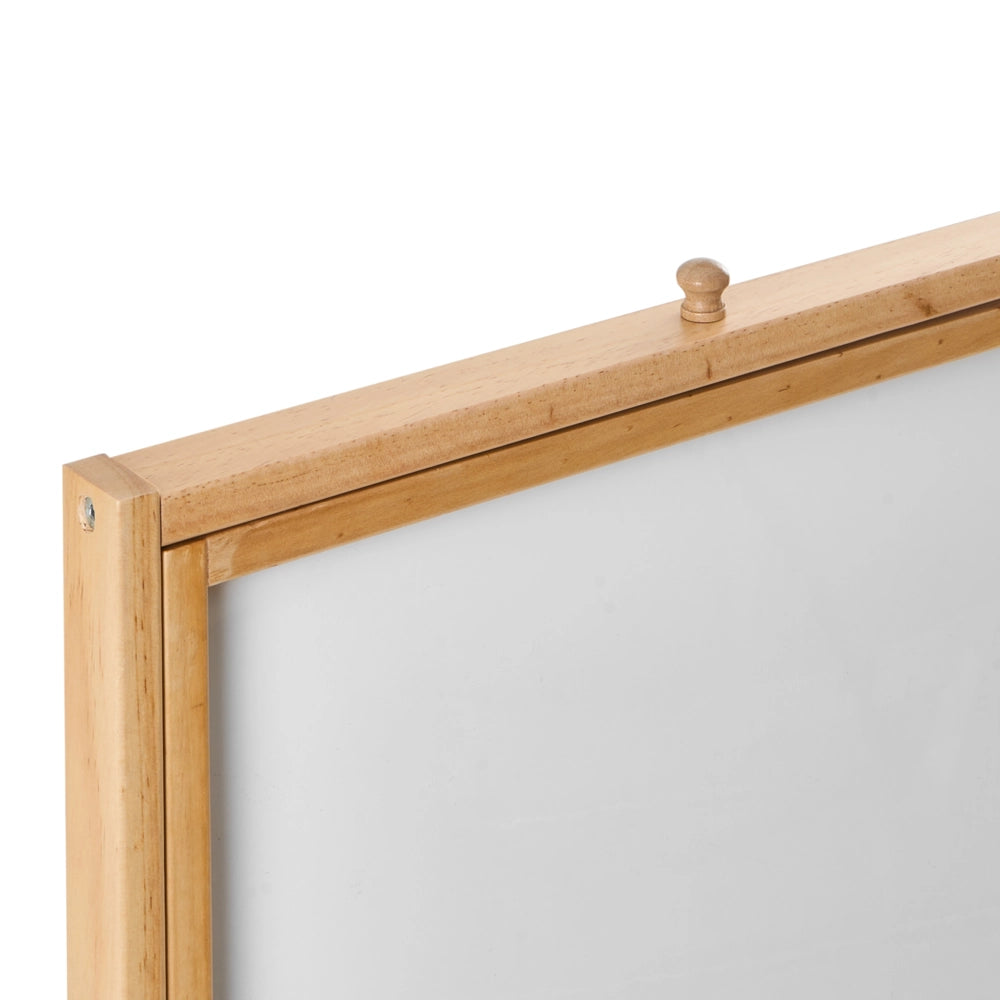 Lavagna magnetica bifacciale in legno di pino marrone chiaro per la cameretta dei bambini Imparare giocando.
