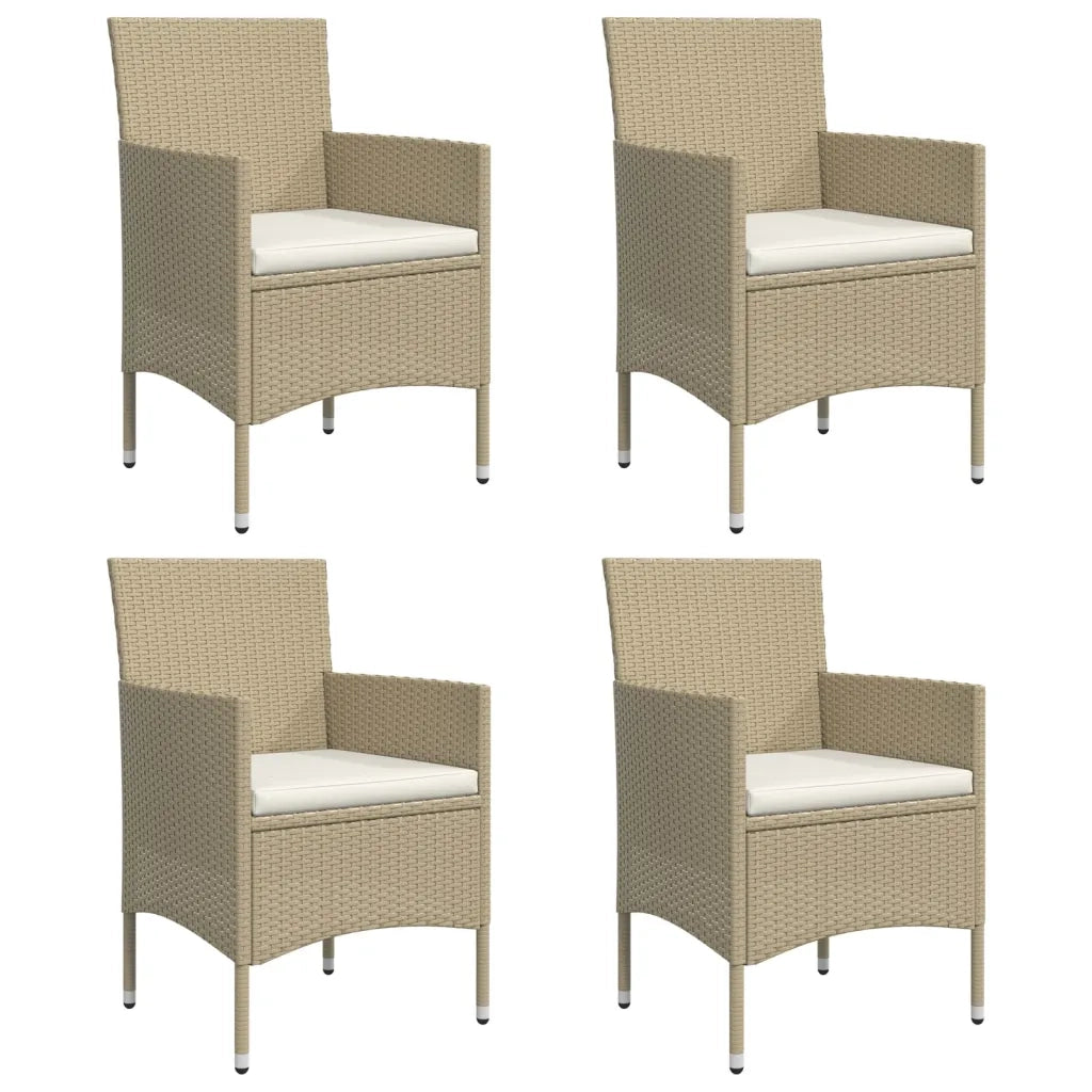 Set da Pranzo da Giardino 5 pz con Cuscini Beige e Nero 3156608