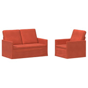 Set di divani 2 pcs Rosso Arancio Tessuto in Cords 3433247
