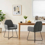 Sedie da pranzo 2 pz Velluto Grigio Scuro 55 x 50 x 84 cm 42034367