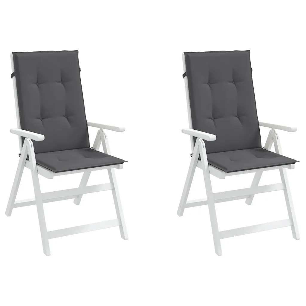 Cuscini per Sedie 2 pz Antracite 120x50x2 cm in Tessuto 43177