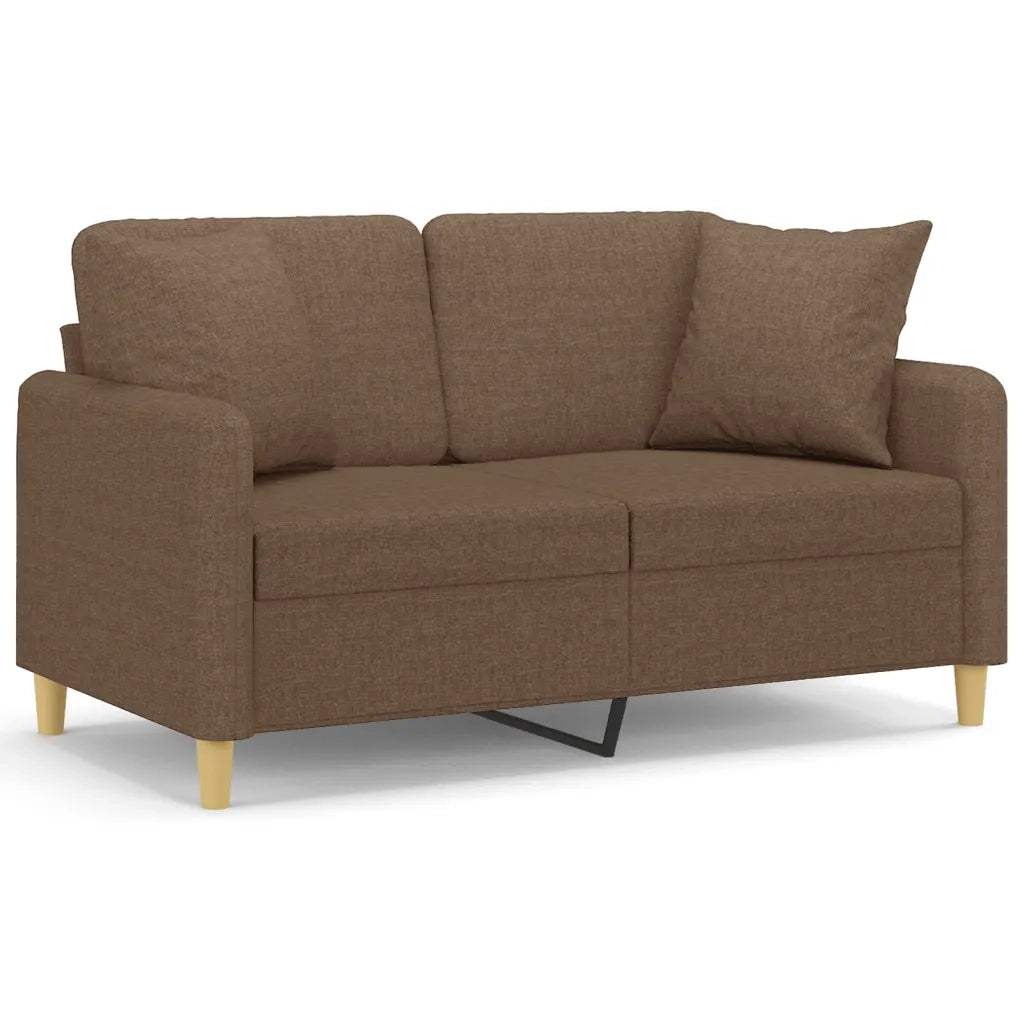 Divano a 2 Posti con Cuscini Marrone 120 cm in Tessutocod mxl 118936