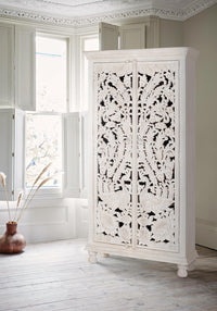 Mobile in legno di mango bianco invecchiato