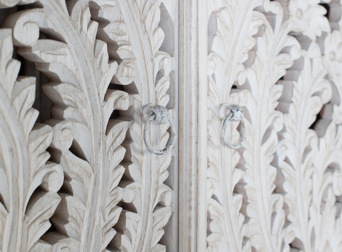 Mobile in legno di mango bianco invecchiato