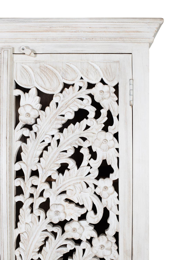 Mobile in legno di mango bianco invecchiato