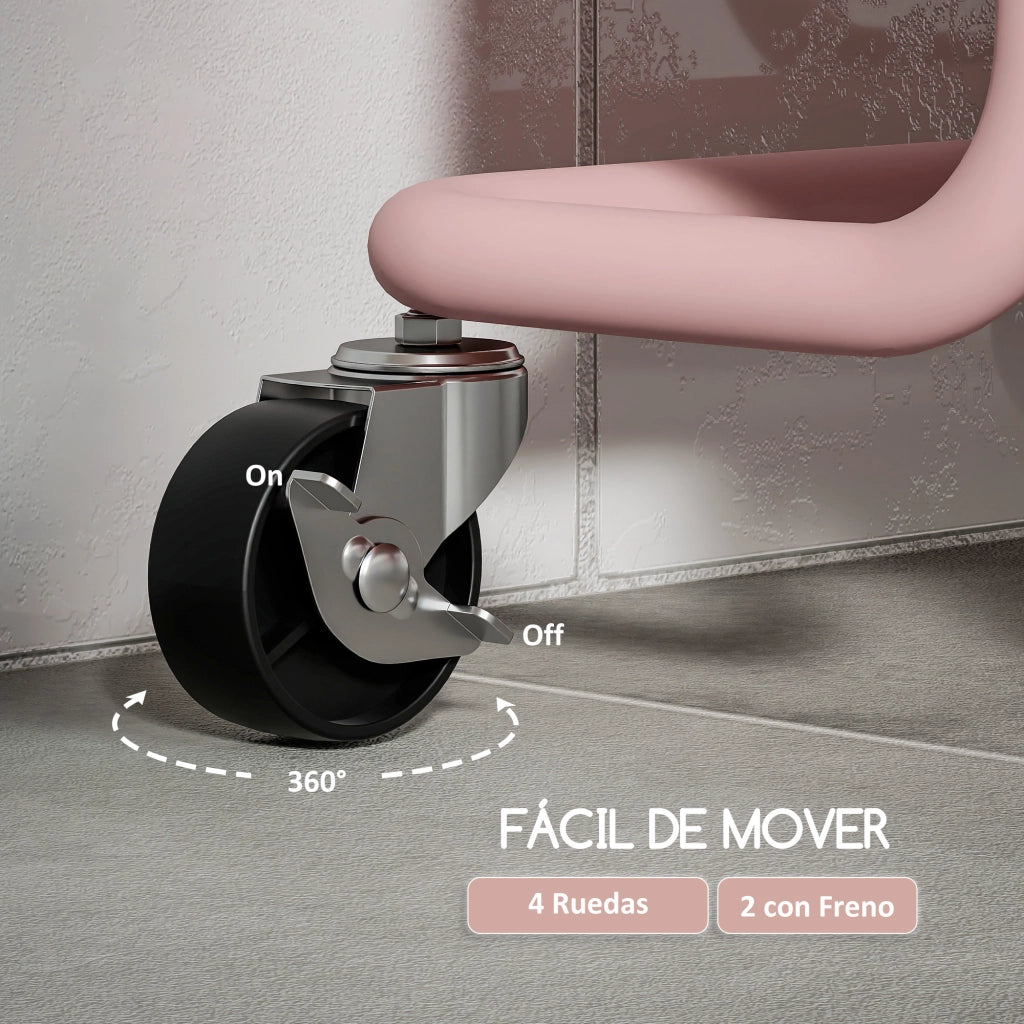 Carrello Multiuso con Cassetti e Ganchi ¨C zephmum ¨C Rosa 42x38x86,5 cm