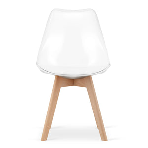 Sedia VALORA RIXK - Trasparente con gambe naturali per soggiorno, cucina