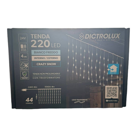 TENDA LUMINOSA 220 LED BIANCO FREDDO