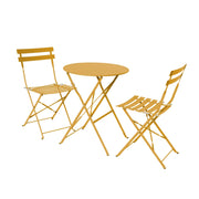 Set tavolo da giardino bistrot pieghevole in acciaio con 2 sedie,