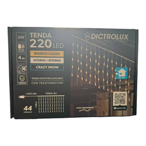 TENDA LUMINOSA 220 LED BIANCO CALDO