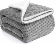 Deken Sherpa Fleece Pluizig in Solido Granulare per Letto e Divano Unico Taglia Dovuta a Felpa Microfibra Tela di Viaggio Taglia 150x200cm 60x80 Pollici Grigio Scuro