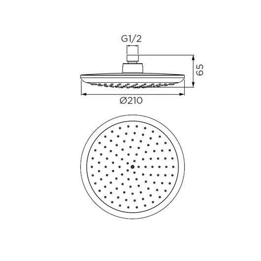 Soffione serie nube bianco ad un getto