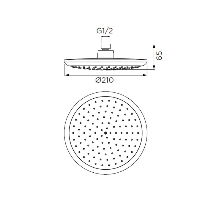 Soffione serie nube bianco ad un getto