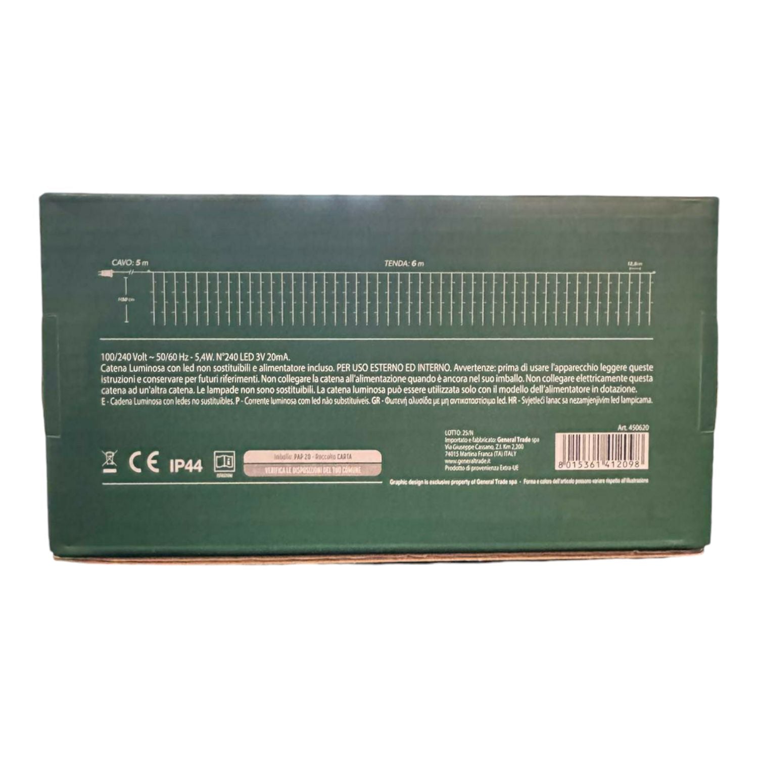 TENDA LUMINOSA 240 LED BIANCO FREDDO