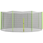 Rete di Protezione per Trampolini a 8 Pali con Ingresso con Cerniera Ø366x180 cm in PE Nero e Verde