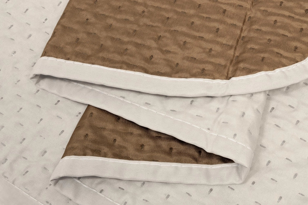Trapunta Double Face SINGOLA 150x255 cm Coperta Morbida Copriletto Tinta Unita Marrone