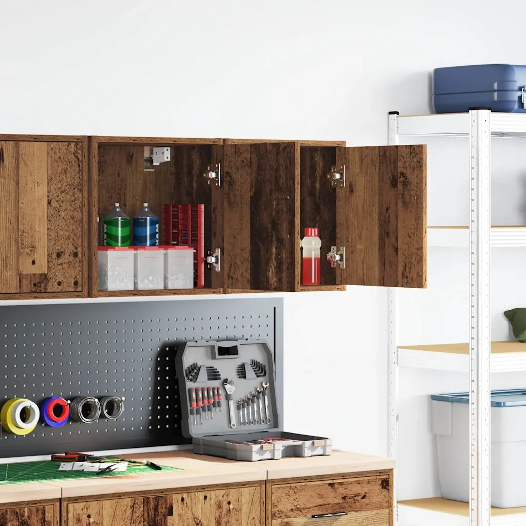 vidaXL Pensili per Garage 2 pz Legno Antico in Legno Multistrato