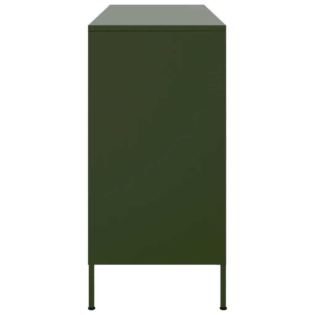 Credenza | Madia | Buffet da pranzo | Armadio da pranzo Verde Oliva 100,5x39x79 cm in Acciaio