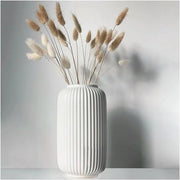 Vasi Ceramici Bianchi 20 CM - Vasca Decorativa - Disegno Geometrico - 1 pezzo - Bianco - Ceramica - 20 CM