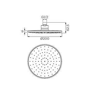 Soffione serie windjet tondo, cromato ad un getto