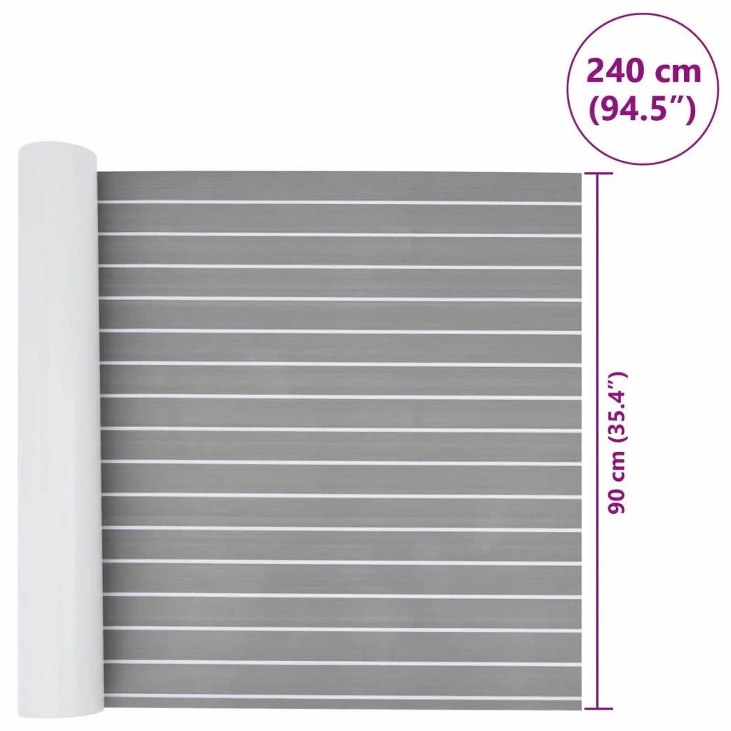 Tappetino per Barche Grigio chiaro e bianco 240 x 90 cm EVA