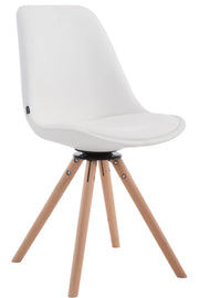 Sedia Calais in similpelle girevole natura,bianco