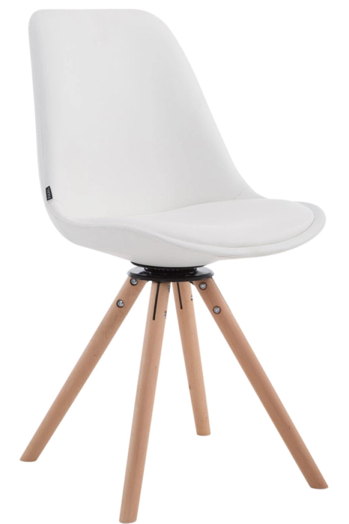 Sedia Calais in similpelle girevole natura,bianco