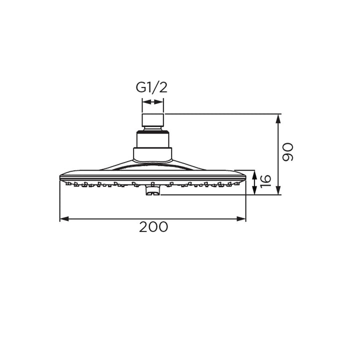Soffione serie niagara cromato, a 2 getti