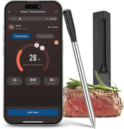 Termometro di cottura intelligente - Termometro grill wireless con portata di 50m per cucina e griglia, ideale per fritture ad aria calda