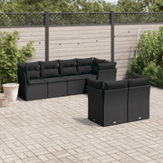 Set Divani da Giardino con Cuscini 7pz Nero Polyrattan 3249734