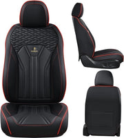 Hoeziene per sedile per auto con tessuto respirante e pelle nappa per 5 pezzi, set completo per l'abitacolo, forma universale per la maggior parte delle auto, sedili, SUV e pick-up.