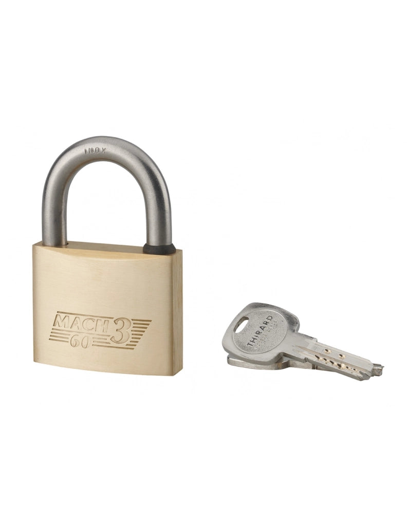 Lucchetto Transit 2 60 mm con arco in acciaio inox, 2 chiavi – THIRARD