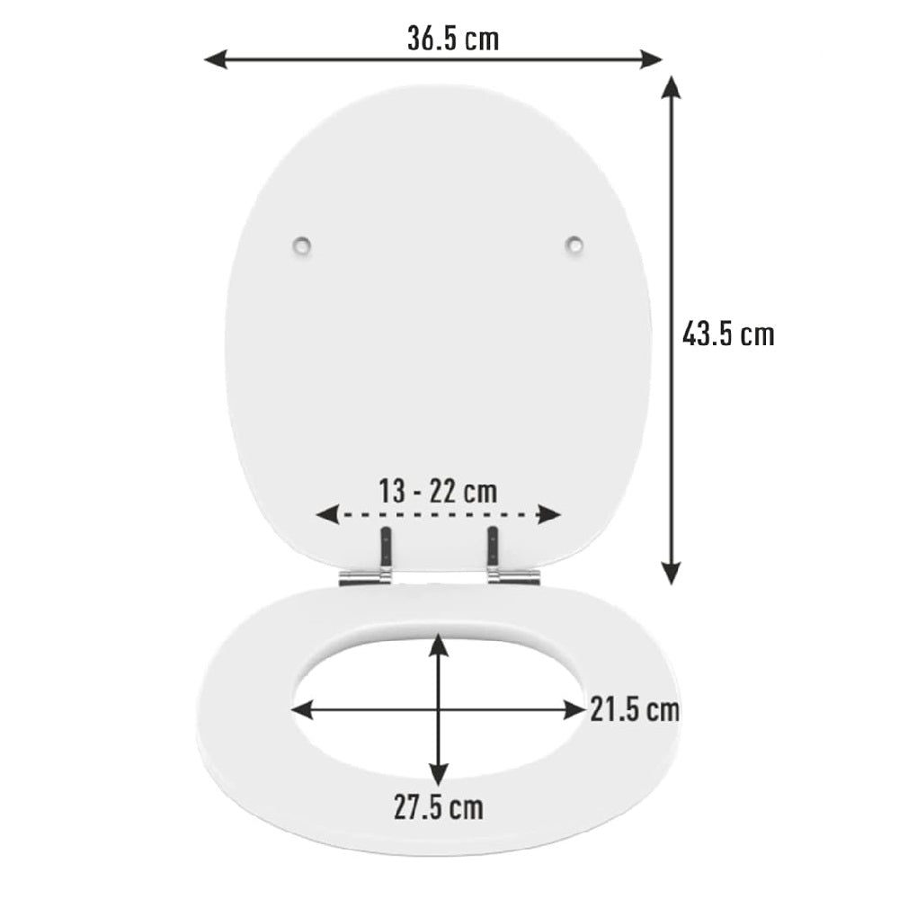 Copri Water Tavoletta WC Universale Legno Mdf Cerniere Cromate Antiruggine
