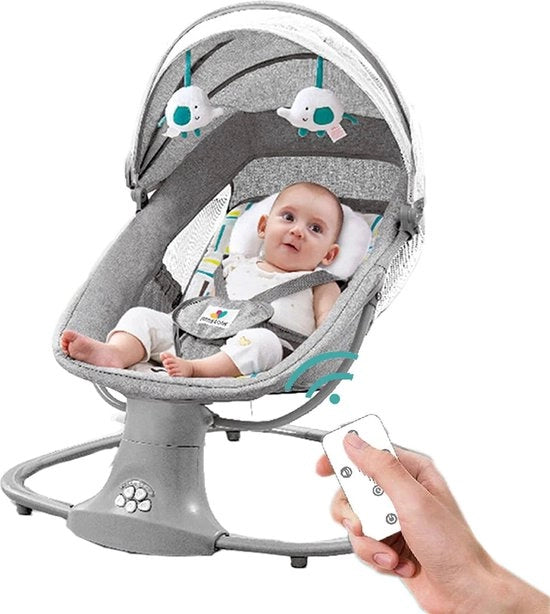 Sedia oscillante elettrica - Sedia oscillante elettrica per bambini - Sedia wip elettrica per neonati - Sedia oscillante per bambini - Sedia oscillante elettrica per bambini - Bluetooth - Comando a distanza - per neonati - colore Moka Grigio