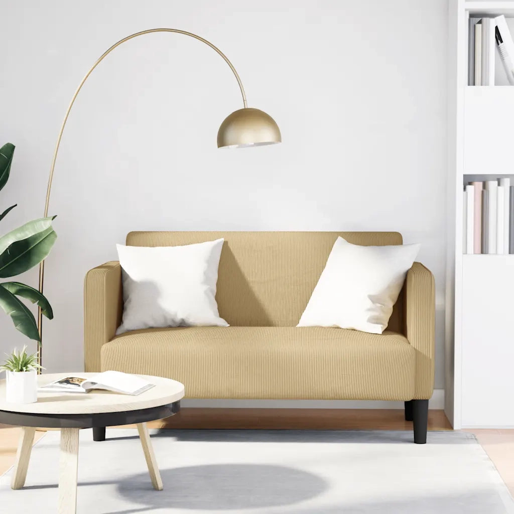 vidaXL Divano Divanetto Verde Grigio 109 cm Tessuto a Coste
